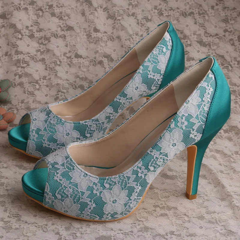 green prom heels