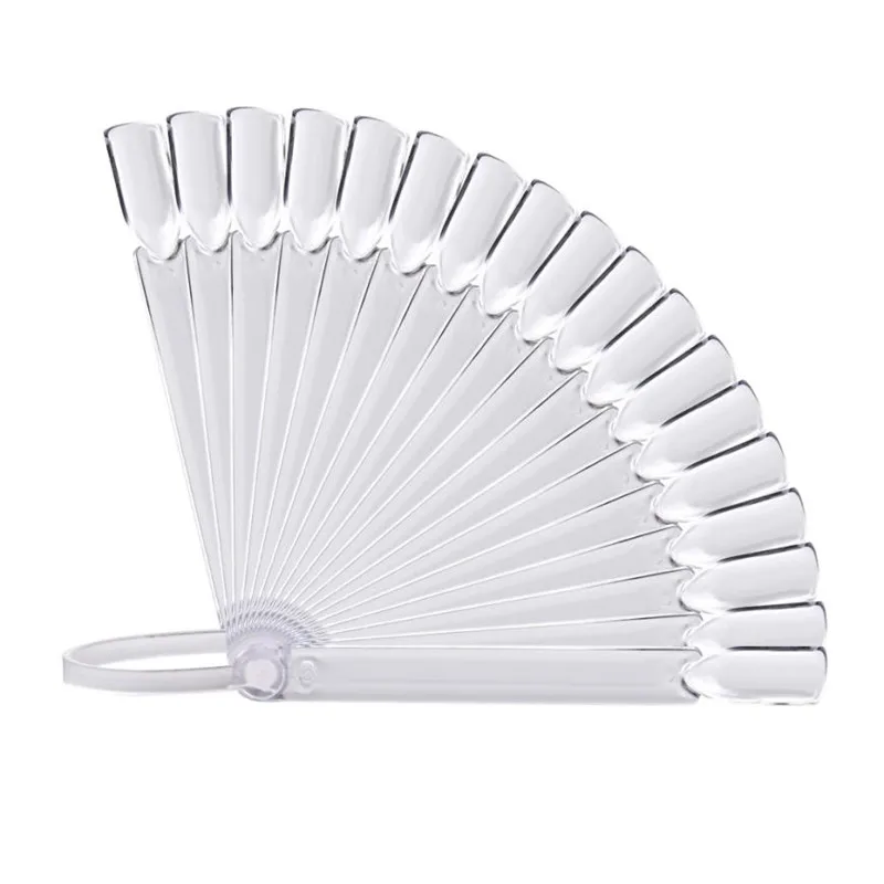 

32 Pcs/1 set Plastic Nail Art False Tips Sticks Polish Practice Display Fan Board Design Tool Beige Clear Color Nail Art Tool