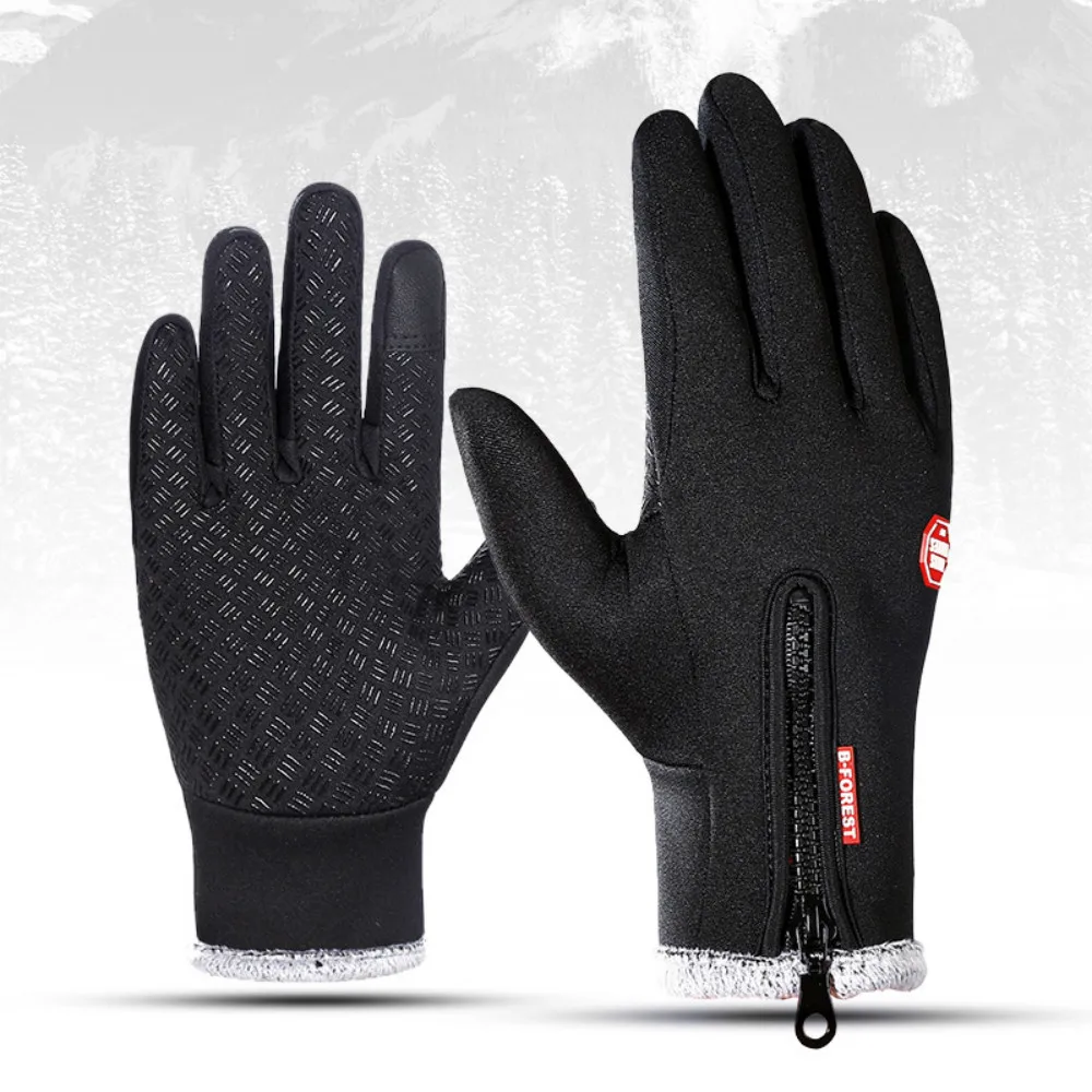 

YL Outdoor Winter Riding Gloves Waterproof Touch Screen Men and Women Fleece Windproof Warm Sports Ski Mountaineering Slip Wear