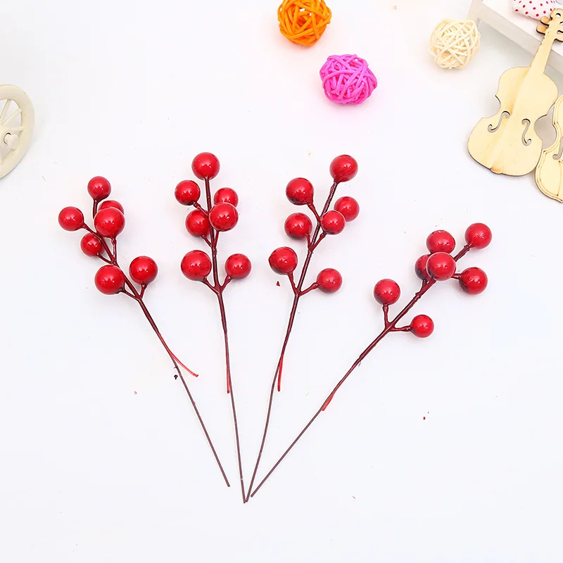 

Christmas Decorations For Home 5pc Red Fruit Christmas Decorations Small Red Fruit Berry Cuttings New Christmas Tree Decoration