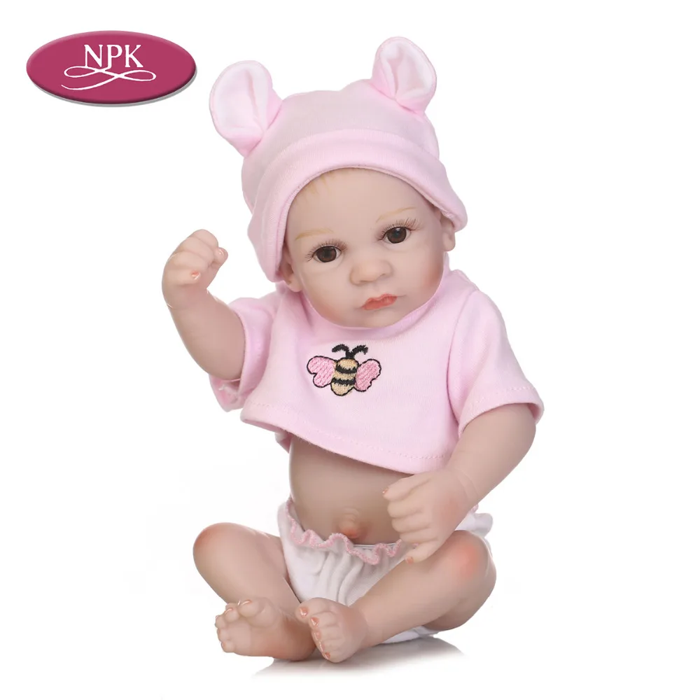 NPK 27CM Reborn Baby Girl Doll Full Body Silicone Babies DOll Lifelike Girl Newborn Baby Bathe Toys Fot Girl Child Birthday Gift (2)