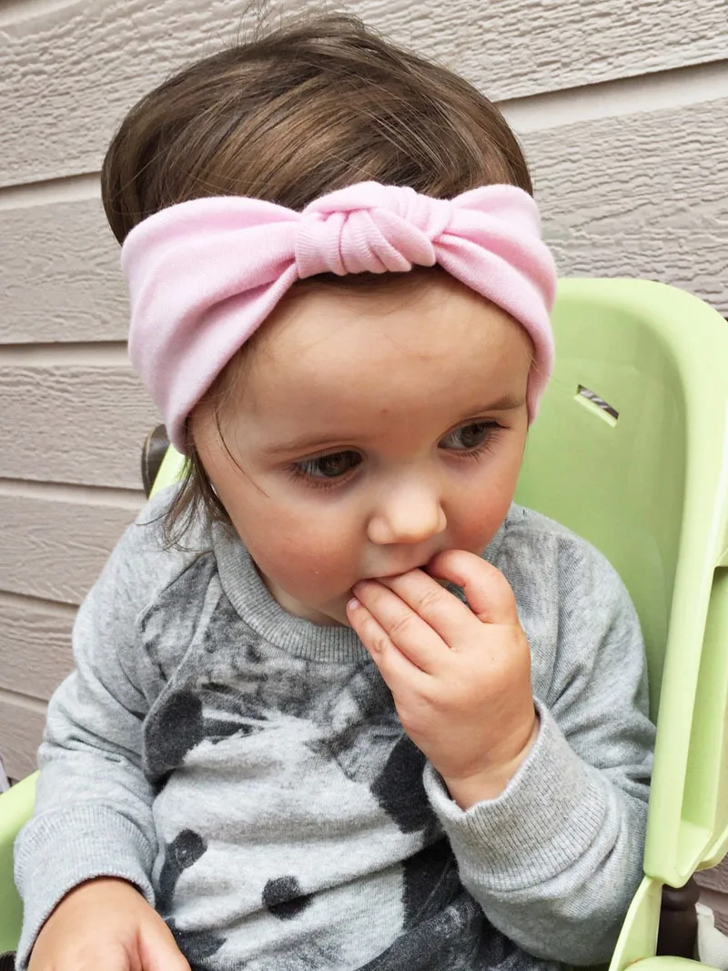 

2015 Amazing cotton strechy top knot turban headband kids girls knotted head wrap hair band headband 10pcs/lot Free shipping