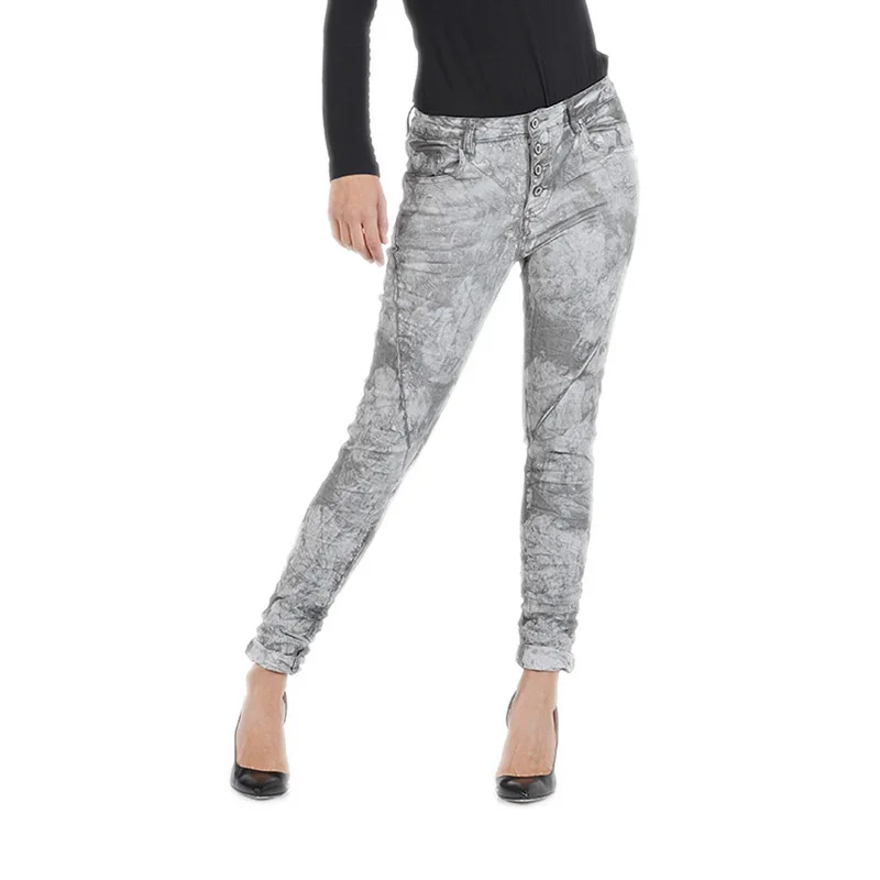 

My will jeans The latest cold wash loose pants belt button pants fashion 567G made in china