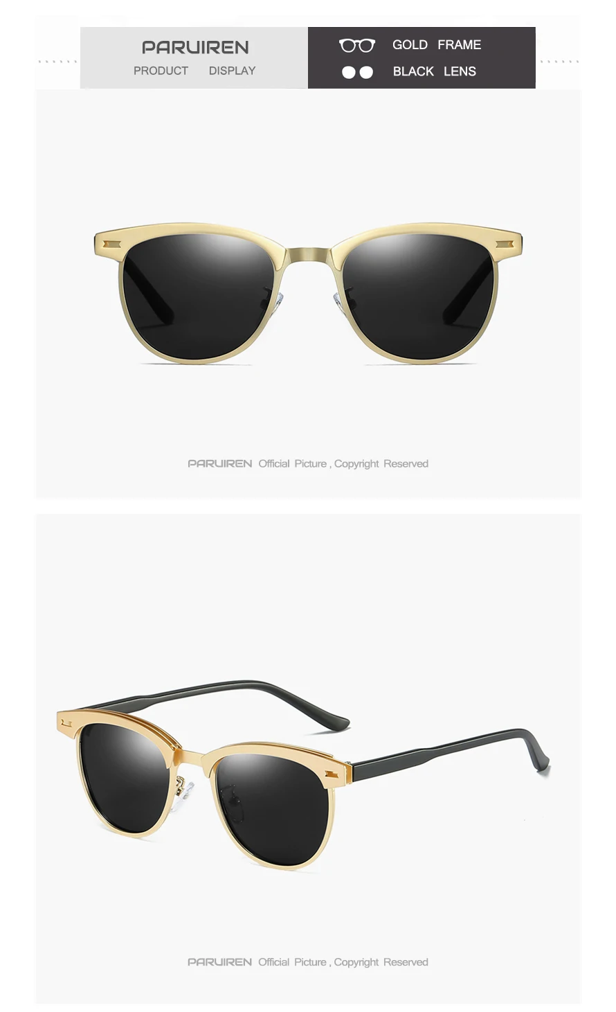 Round Sunglasses Men Polarized Vintage Aviator 10