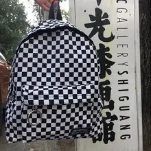 1 шт. клетчатый холщовый рюкзак унисекс модные трендовые повседневные школьные сумки для девочек рюкзак с принтом Мужская сумка на плечо Q019