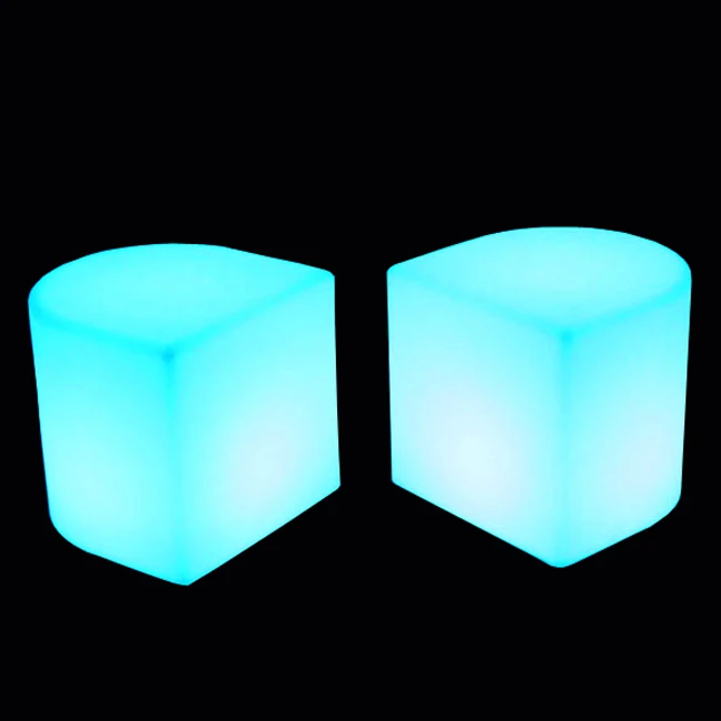 40cm Led Luminous Light Bar Stool Waterproof PE Material Cube Chair SK-LF35i from Skybess Factory Direct free shipping 1pc