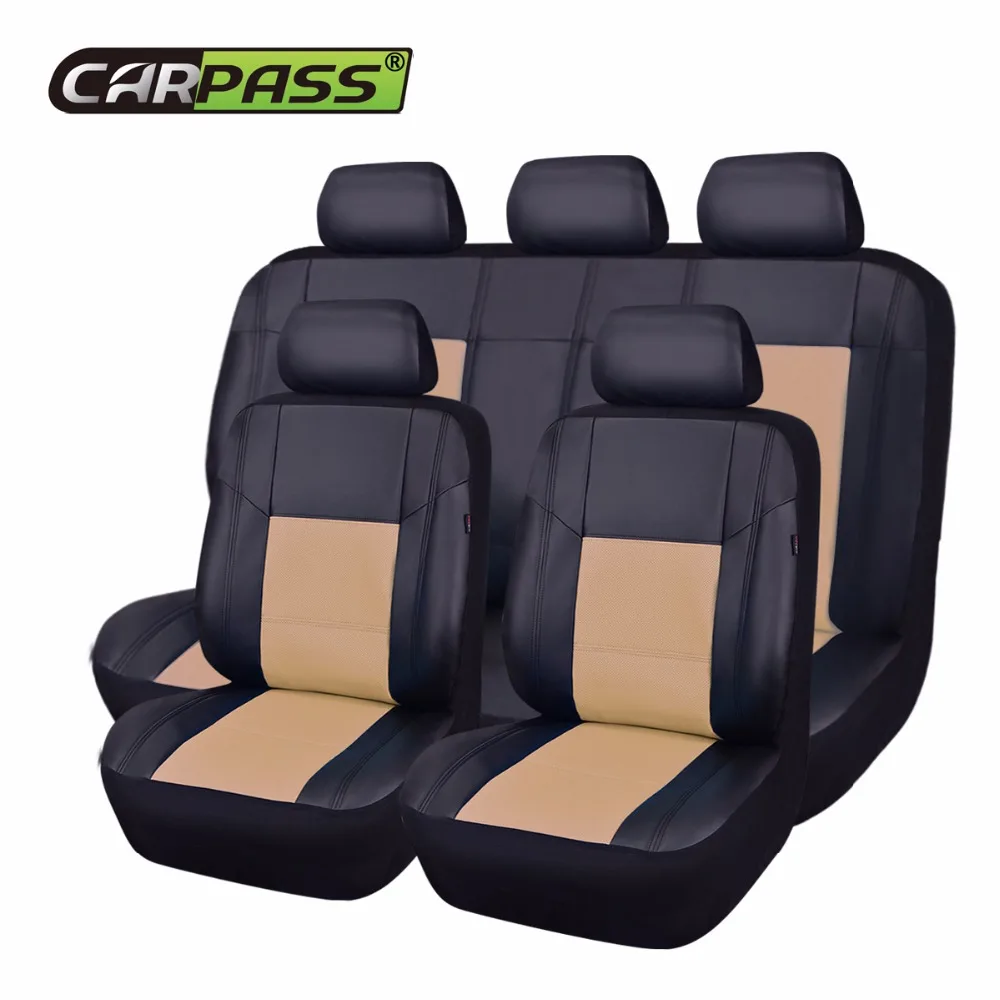 Чехол Carpass для сиденья автомобиля черный серый 6 цветов искусственная кожа