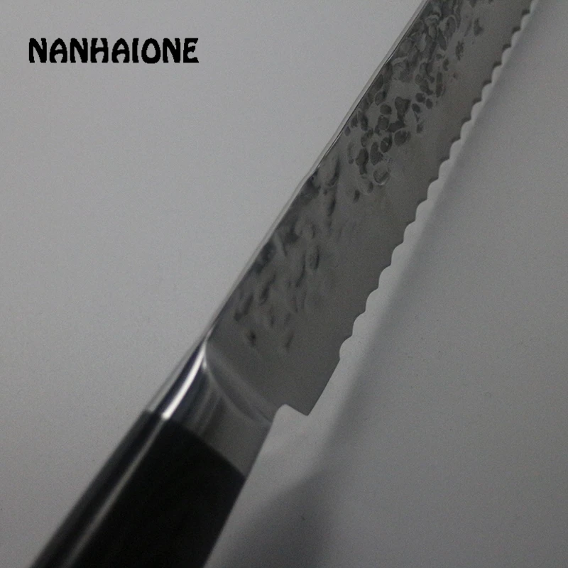 Nanhaione " дюймов хлеб Ножи 67 слоев из дамасской стали Сталь порезу Razor Sharp шеф-повара Кухня Пособия по кулинарии рукоять из микарты CL063