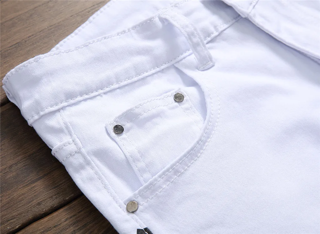 Новые белые мужские прямые джинсы из денима новые Брендовые с принтом слов мужские брюки тонкие джинсы для мужчин плюс размер 40 42 брюки