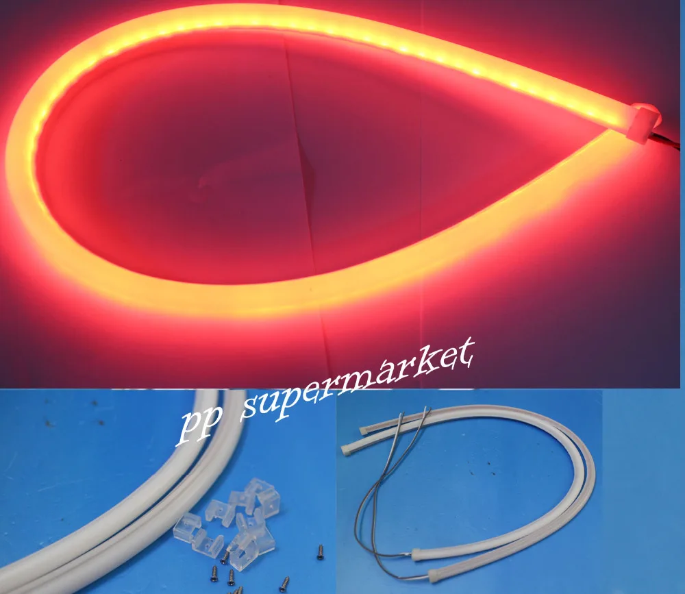 New 2PCS 60CM DRL Flexible LED Tube Strip Daytime Running Lights Turn