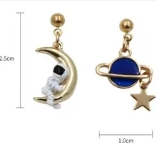 10 пара/лот, модные ювелирные аксессуары, дизайн, металлическая звезда, планета луна, космонавты, серьги для женщин