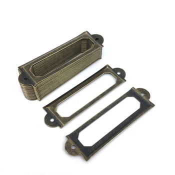

Antique Bronze Finish Filing cabinet Label Holders, Drawer Cupboard door Name Tag Card Holder, Metal Label Frames 60mm*17mm