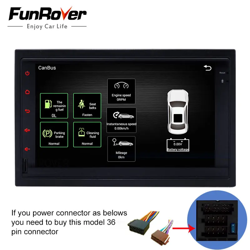 Funrover 2 din Автомобильный dvd-плеер Android Стерео gps навигация в тире wifi видео usb rds для старых VW Skoda Superb BORA POLO MK3 MK4