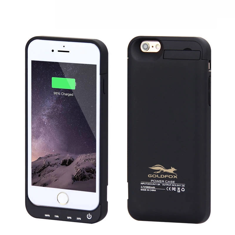 Koop 5800 mah Telefoon Batterij Case Voor iPhone 6 6 s Draagbare Batterij Backup Opladen Bank Vermogen Case Cover Voor iPhone6 6 s case cover
