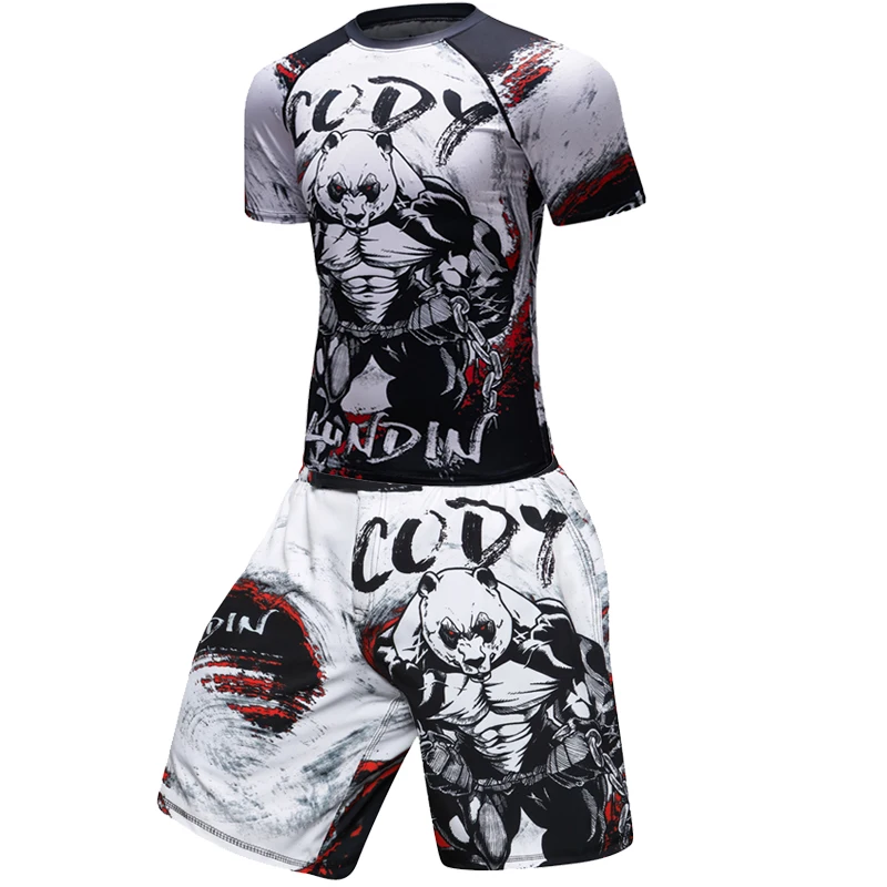 Мужская компрессионная футболка с короткими рукавами и 3D принтом BJJ Jiu Jitsu