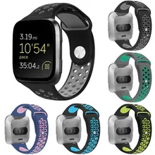 Мягкий силиконовый замена Браслет Топ Класс ремешок аксессуары с вентиляционным отверстием для Fitbit Versa Фитнес Смарт-часы