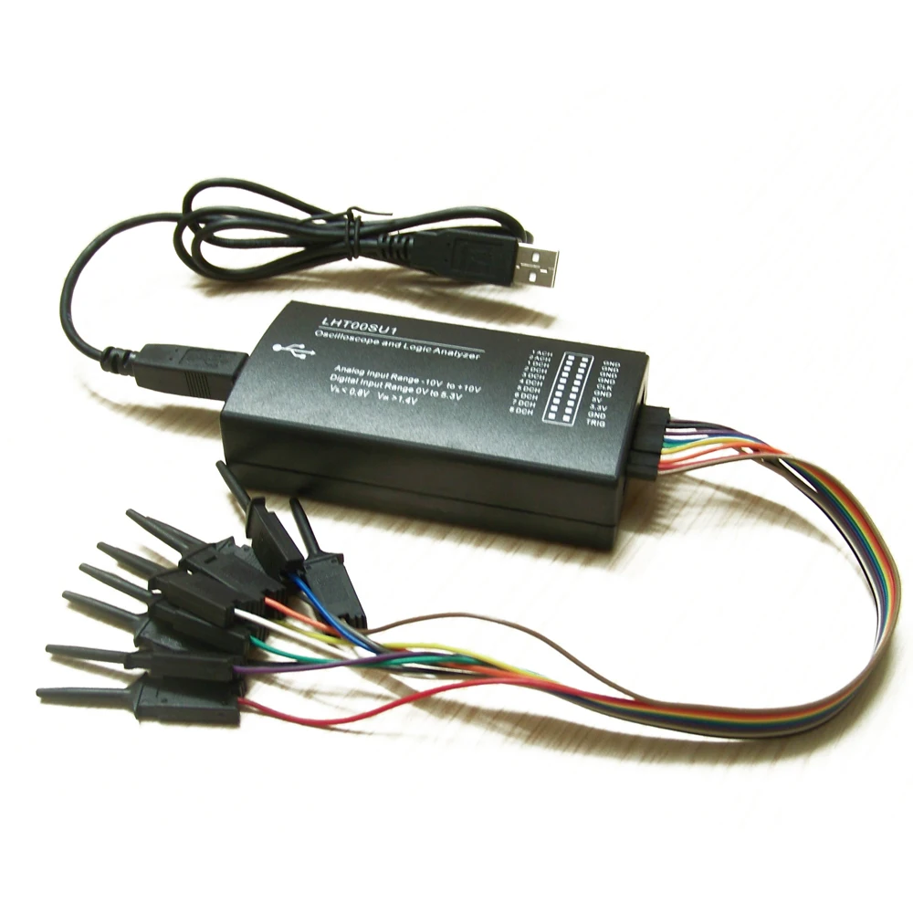 

LHT00SU1 Virtual Oscilloscope Logic Analyzer Multifunctional Full-featured Signal Generator with 16MHz Max Sampling Rate