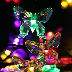 Wenhsin 20LED светящаяся гирлянда с солнечной батареей бабочка свет шнура водонепроницаемый открытый Рождественский день декоративный