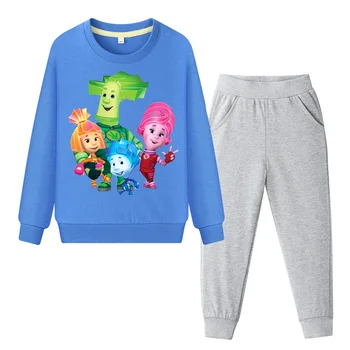 

1-11Y Kids The Fixies Print Clothing Sets Children Long Sleeve Hoodies+Pant Costume Suits Boys Girls Clothes Set Tracksuit ZC096