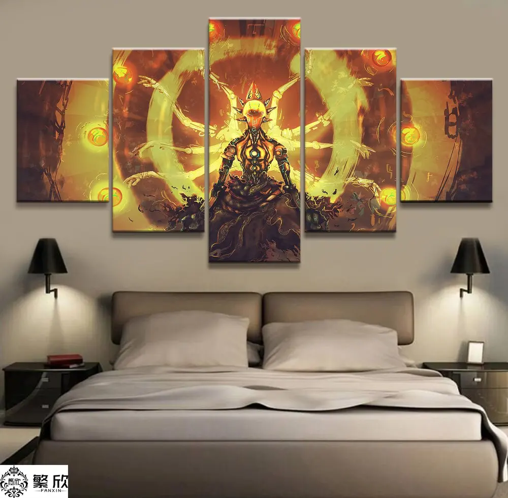 5 панелей Overwatch игра Zenyatta холст печатная живопись для гостиной настенное