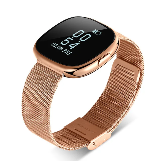 gold steel P2 смарт-браслет Ip67 Водонепроницаемый Цвет шагомер экранный монитор сердечного ритма Фитнес трекер Смарт Браслет крови Давление часы - Цвет: gold steel