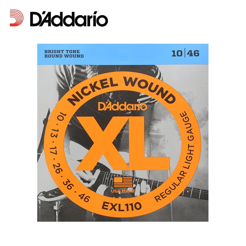 3 пакеты! D'Addario DAddario Струны для электрогитары XL с никелевой обмоткой EXL110, 115120125, 3 пачки в комплекте. Гитарные струны 10-46