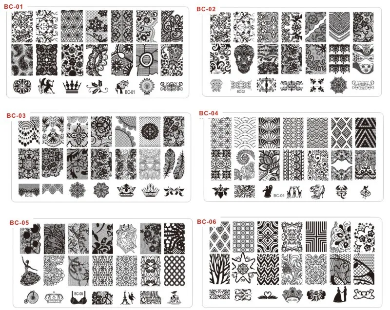 Biutee пластины для ногтей пластины для штамповки ногтей кружева цветок животный узор дизайн ногтей штамп штамповка шаблон изображения пластины трафаретные гвозди инструмент