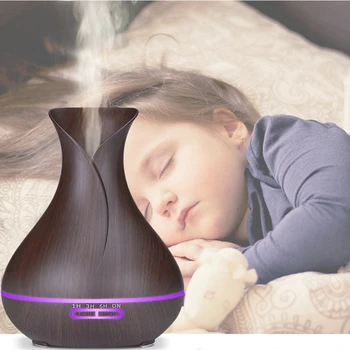 

550ML Aromatherapy Essential Oil Diffuser Wood Aroma Air Humidifiers for Home Office Ultrasonic Cool Mist Maker