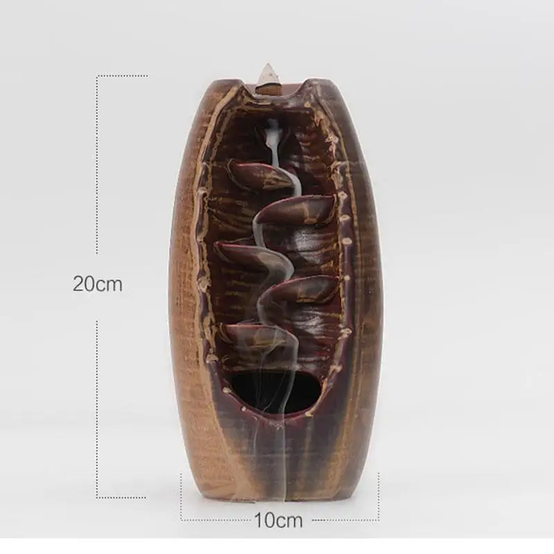 Высокое качество дома обратного потока благовоний горелка Керамическая ароматерапия печь запах ароматические благовония держатель водопад дорога курильница