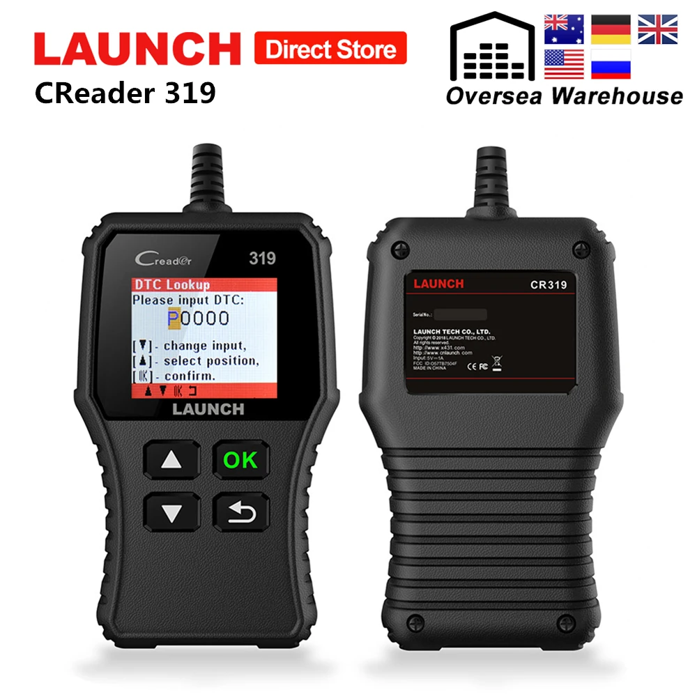 

Launch CReader 319 OBD2 Scanner Auto Fault Code Reader Car OBDII Automotive OBD 2 Scaner Code Read PK CReader 3001 CR3001 AD310