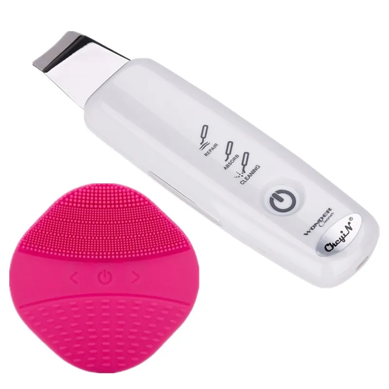 

Facial Cleanser Ultrasonic Skin Scrubber Spatula Face Lifting Tightening Skin Peeling Exfoliation Pores Deep Cleansing Brush 35