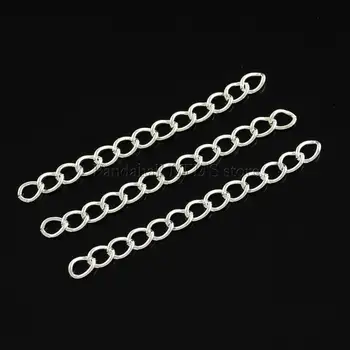 

Iron Ends with Twist Chains, Silver Color, 45~55x3.5mm