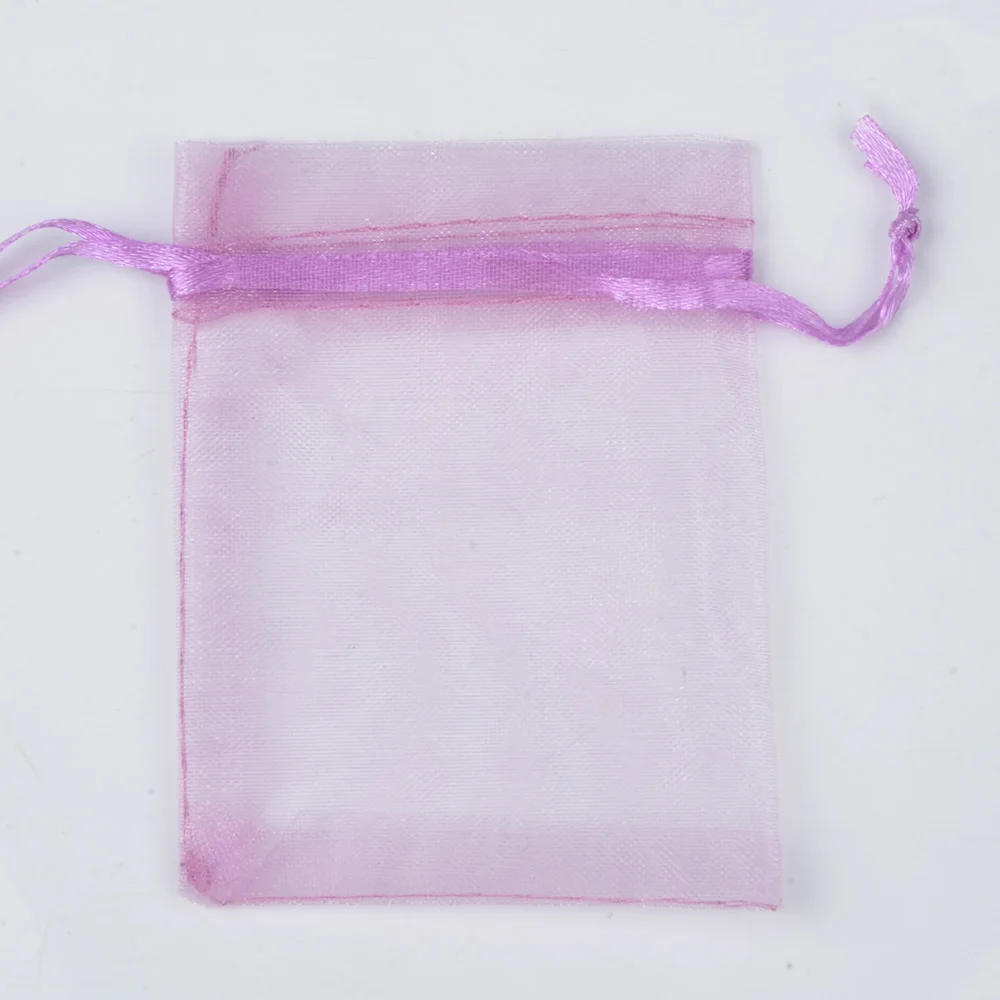 24 light purple 100 шт/партия 5x7 см Упаковка из органзы для украшений сумка для свадебного подарка конфетный маленький мешочек - Цвет: 24 light purple