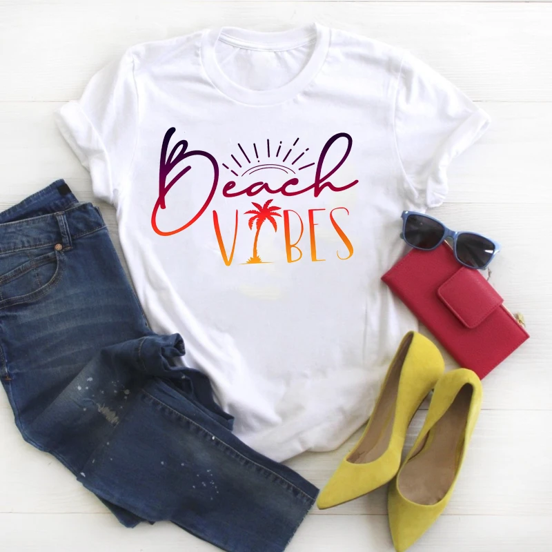Женская рубашка, летняя, дорожная, для путешествий, милая, happy camper Kawaii, женская одежда, с графическим принтом, женская футболка, топ, футболка, женская футболка - Цвет: GJS8609