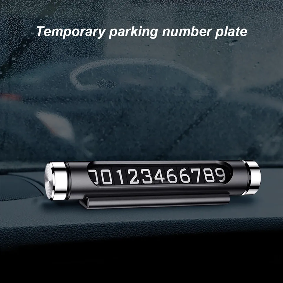 Temporary Car Parking Card Telephone Number Card Notification Night Light Sucker Plate Car Styling Phone Number Card (7)