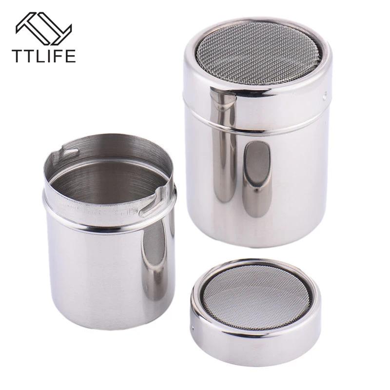 Ttlife Stainless Steel Chocolate Shaker Cocoa Flour Icing Sugar Powder Coffee Sifter With Lid Filters Accessories huismerk kopen in de aanbieding Ttlife Stainless Steel Chocolate Shaker Cocoa Flour Icing Sugar Powder Coffee Sifter With Lid Filters Accessories huismerk kopen in de aanbieding