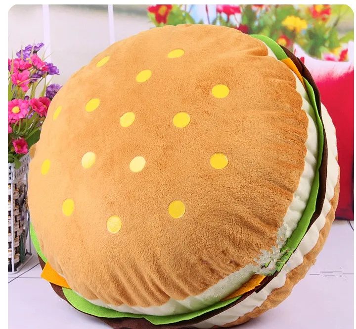 

3D Plush Hamburger Sandwich Back Cushion 40*18cm Throw Bed Cushion Hot Personalized Fashion Pillow Washable