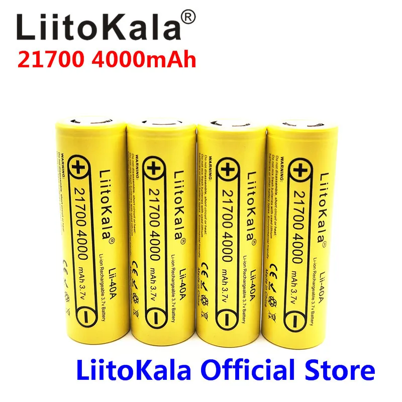 LiitoKala Lii-40A 21700 4000mAh Li-Ni батарея 3,7 V 40A для высокой разрядки мод/комплект 3,7 V 15A мощность 5C скорость разрядки