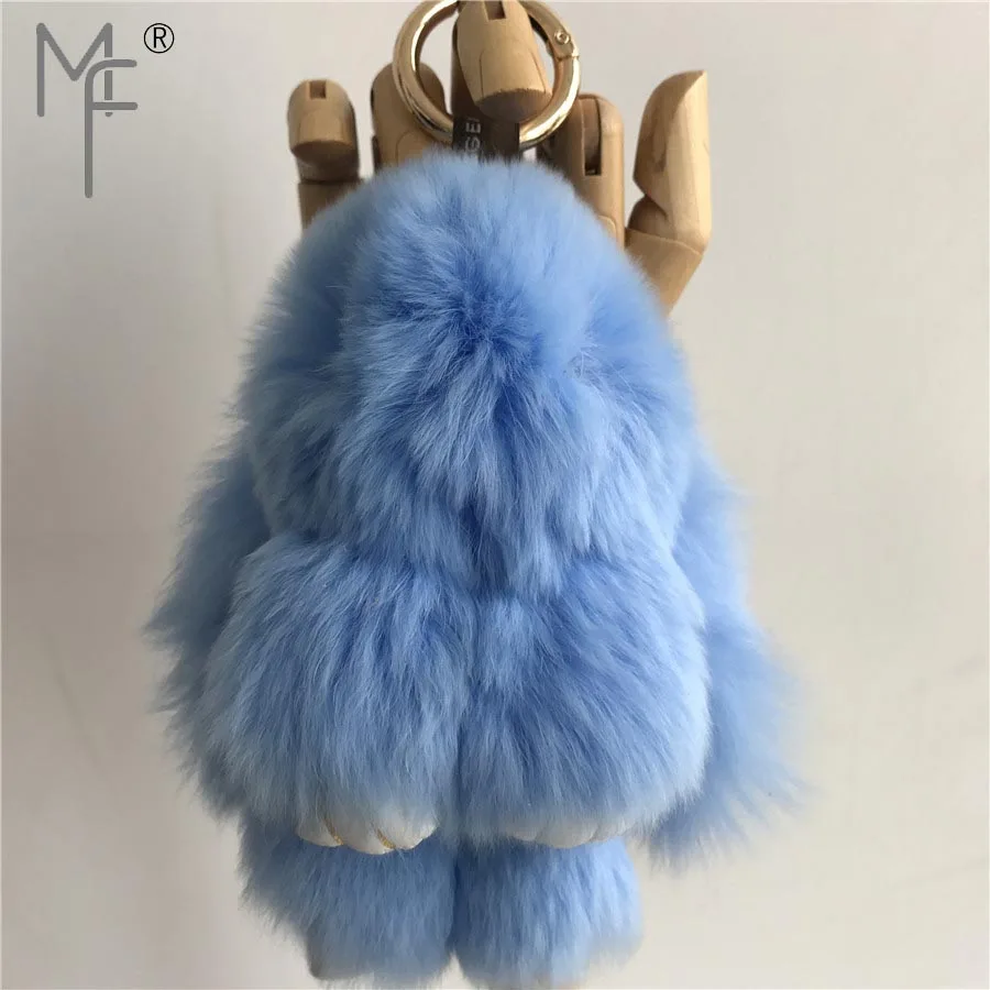 

Magicfur - 15cm Real Rex Rabbit Fur Sky Blue Cute Bunny Pompom Ball Doll Keychain Handbag Keyring Car Key Ring Pendant Charm