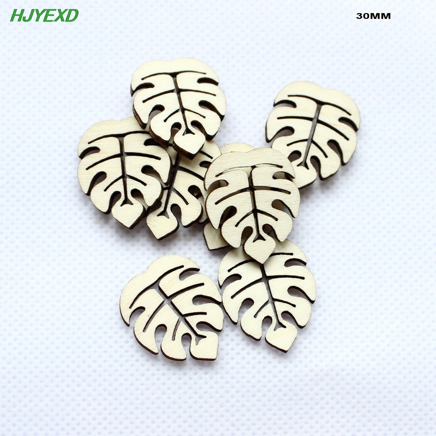 

(50pcs/lot) 30mm Natural Blank Wooden Monstera Party Ornaments Rustic Wood Craft 1.2"-CT1533B