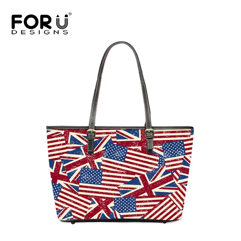 Forudesigns Luxury Handbags Women Brand Us Uk Flag Designer Bags Forudesigns Luxury Handbags Women Brand Us Uk Flag Designer Bags Striped Printed High Quality Pu Leather