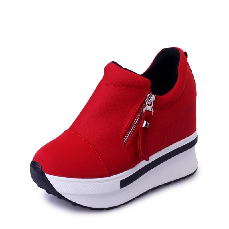 ZALAVOR Women Shoes Women Fashion Sneakers Platform Pumps Zip High Heel Sneakers Shallow Casual Women Shoes Footwear Size 35-40