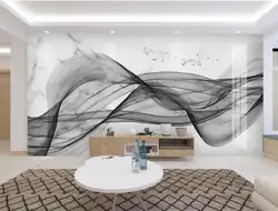 Современные минималистичные абстрактные чернильные линии мраморный пейзаж ТВ фон стены Современные комнатные обои