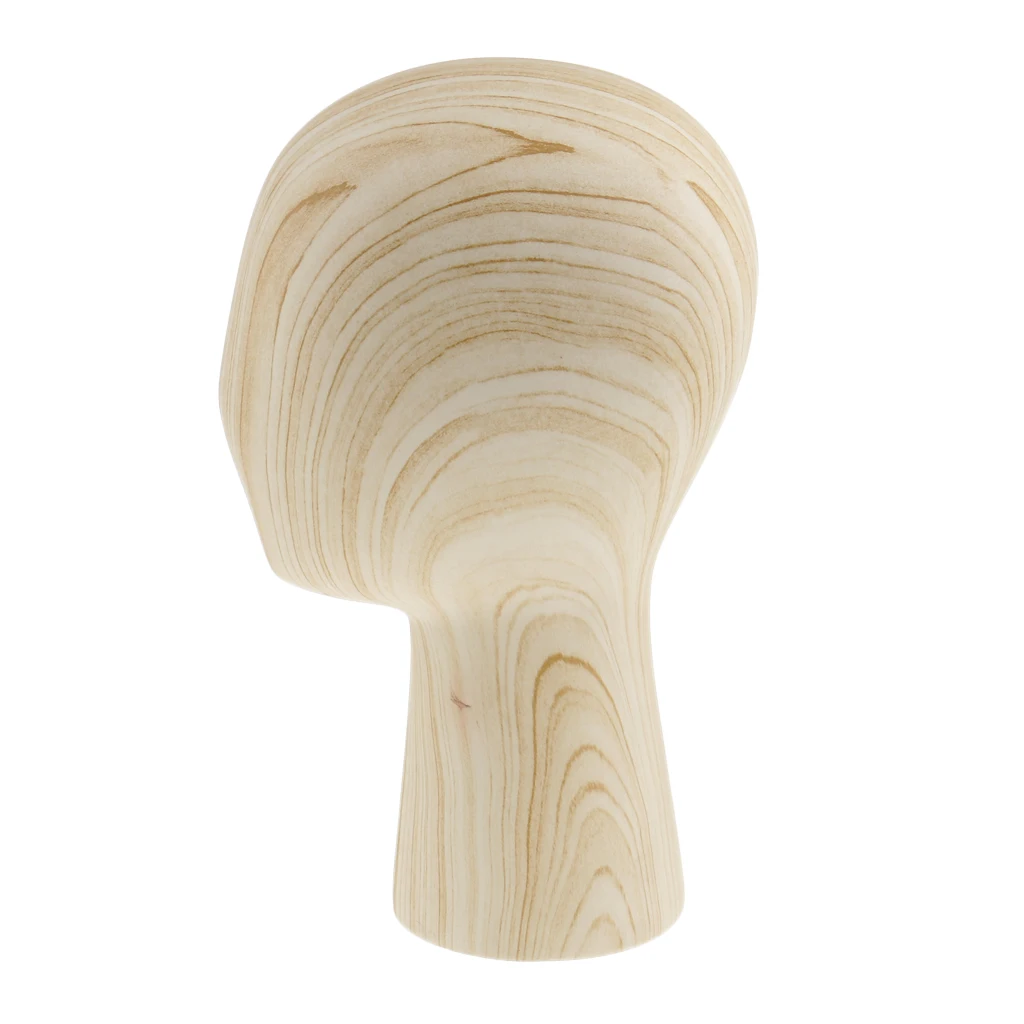 Wooden Mannequin Manikin Head Model Hair Wigs Cap Hat Display Holder Stand S