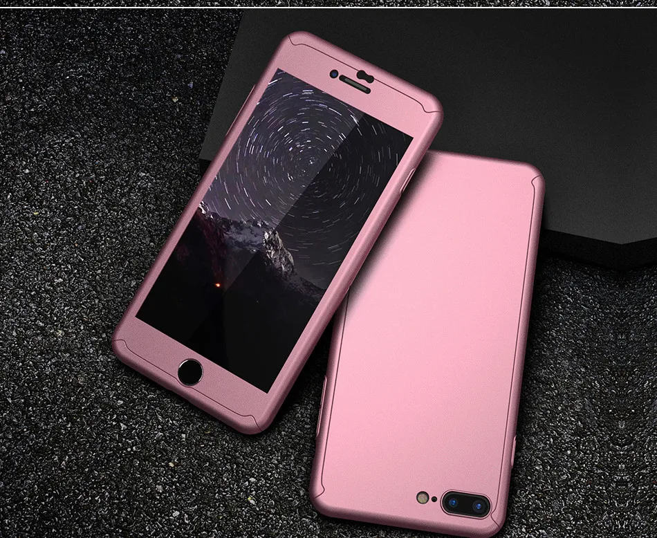 FLOVEME With Tempered Glass Film Case For iPhone 6 6S  Plus 3 in 1 Hybrid Hard Armor Full Cover Case For iPhone 7 7 Plus Coque (13)