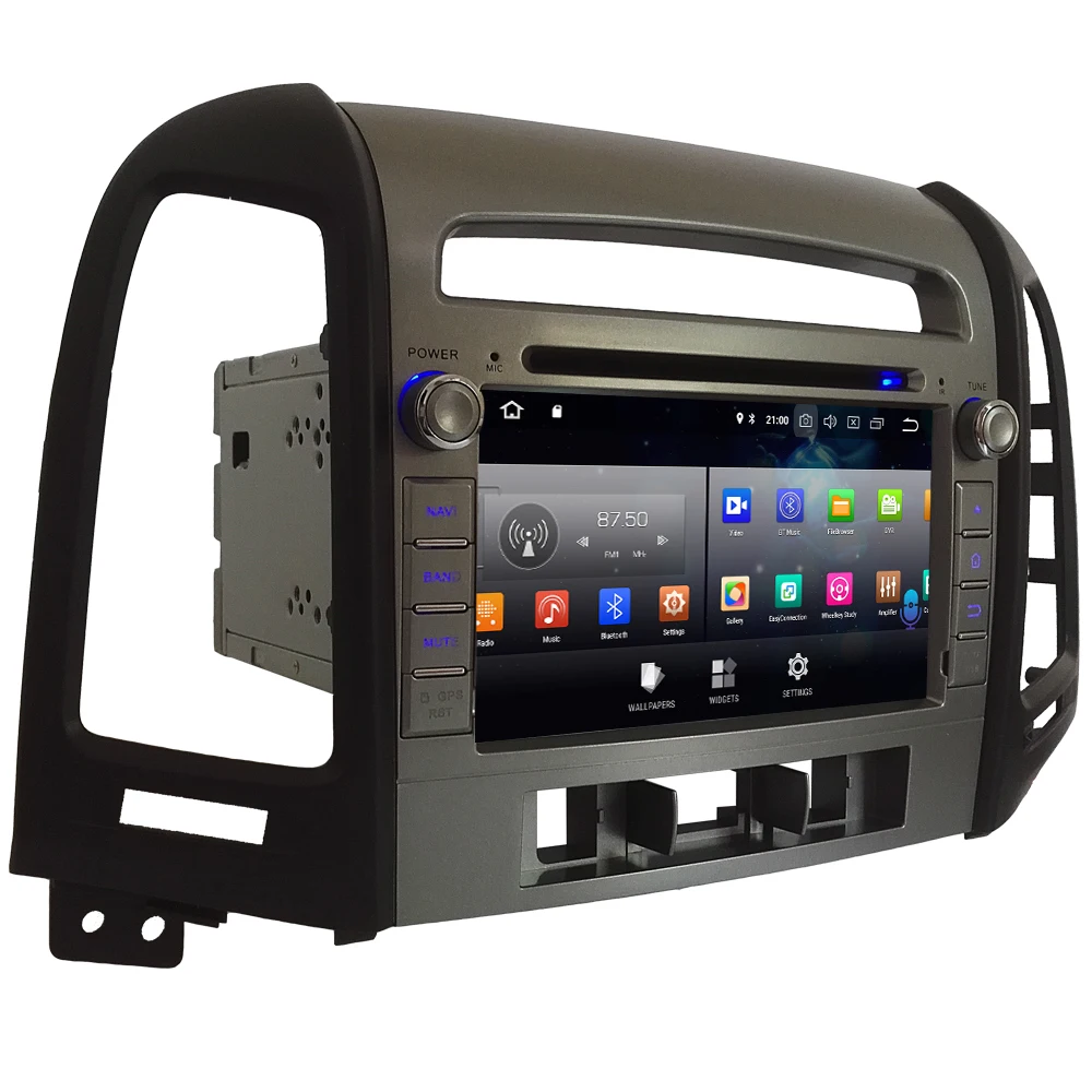Discount 7" Octa Core 4G WIFI Android 8.1 4GB RAM 64GB ROM Car DVD Multimedia Player Radio Stereo For Hyundai Santa Fe 3 Hole 2006-2012 2
