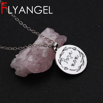 

New Fashion Mirror Style Tiny Necklace Pendant Engraved Branch Mom Jewelry Mother's Day Gifts Women Accessories For Mother Gifts