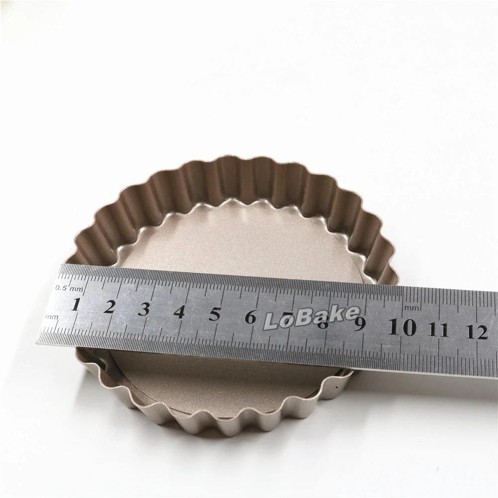 Newest 4 inches non-stick fluted wall mini round pie dish pan cake pizza mold bread mould baking pans for DIY bakery tools