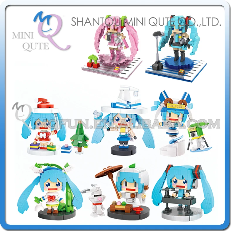 

Mini Qute LOZ kawaii Amine Hatsune Sakura Miku plastic building blocks bricks action figures cartoon model educational toy