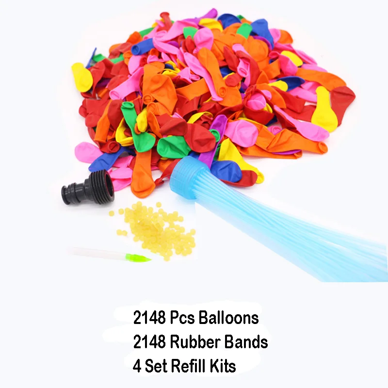 

2148 Pack Water Balloon Bunch with Refill Kits, Latex Water Bomb Balloons Fight Games- Summer Splash Funny Toys for Kids& Adults